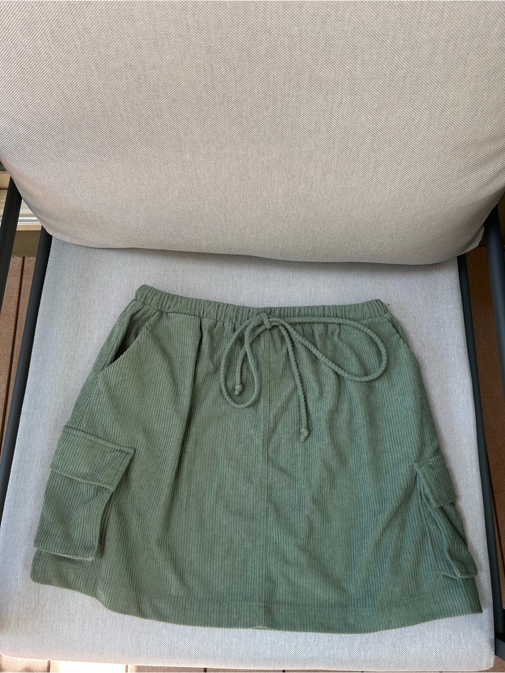 BP Olive Green Corduroy Cargo Mini Skirt
